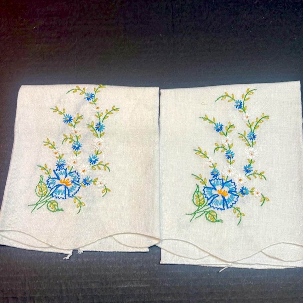 Vintage Hand Embroidered Tea towels